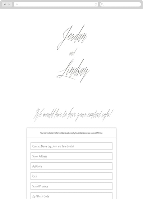 Digital Wedding Address Collection Cards