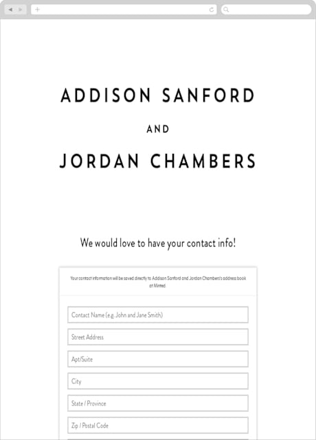 Digital Wedding Address Collection Cards