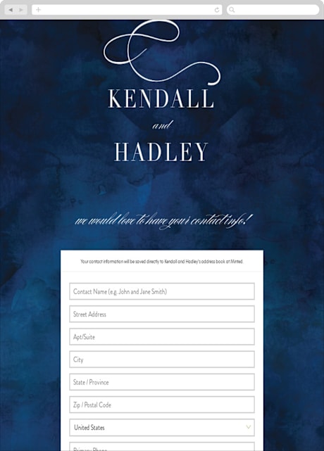 Digital Wedding Address Collection Cards