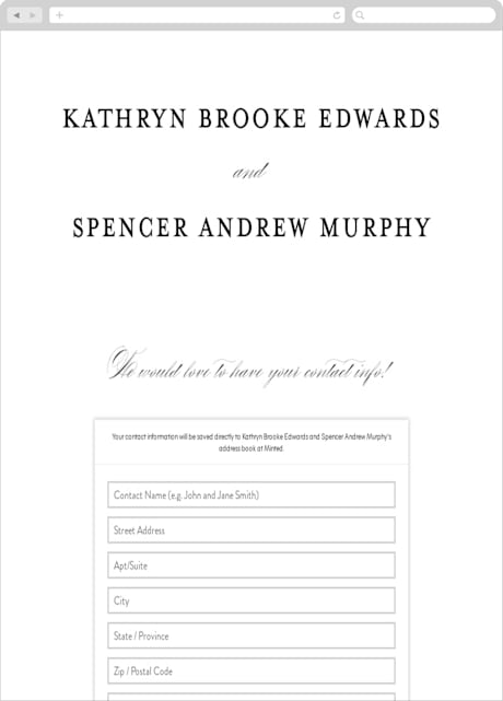 Digital Wedding Address Collection Cards