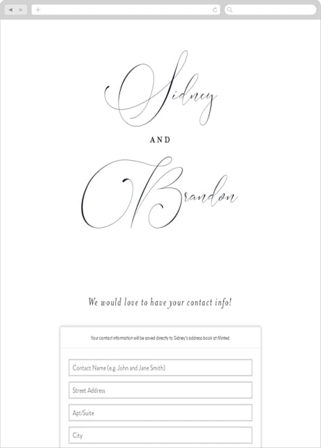 Digital Wedding Address Collection Cards
