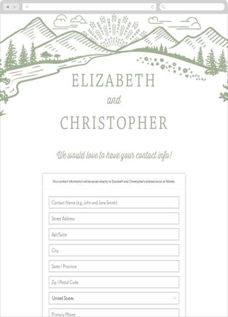 Digital Wedding Address Collection Cards