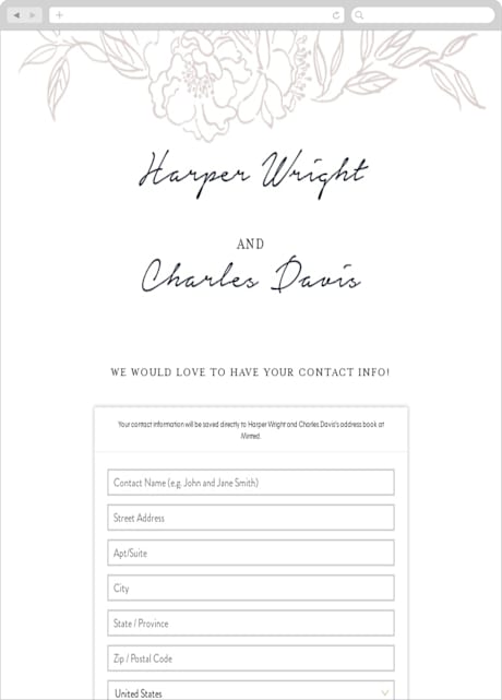 Digital Wedding Address Collection Cards