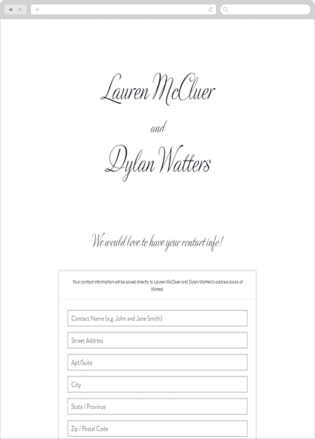 Digital Wedding Address Collection Cards