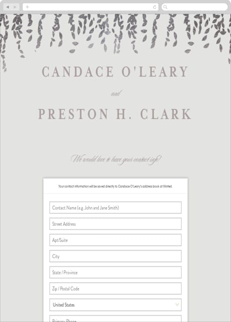 Digital Wedding Address Collection Cards