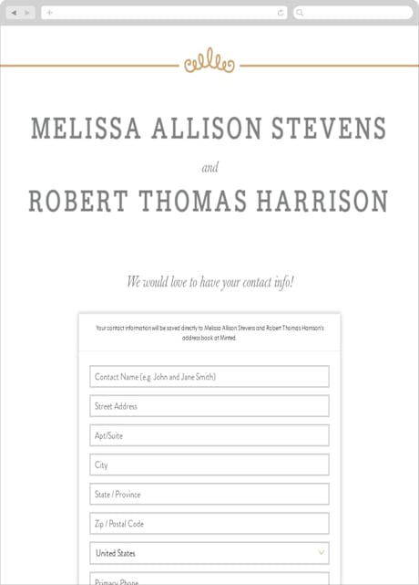Digital Wedding Address Collection Cards