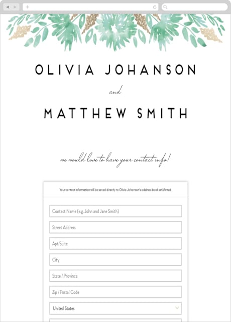 Digital Wedding Address Collection Cards