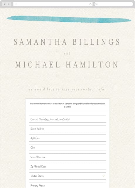 Digital Wedding Address Collection Cards