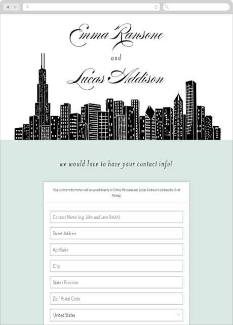 Digital Wedding Address Collection Cards