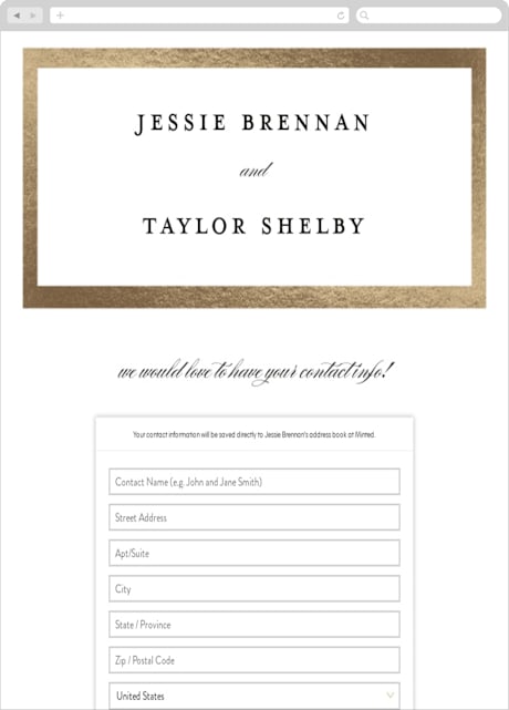 Digital Wedding Address Collection Cards