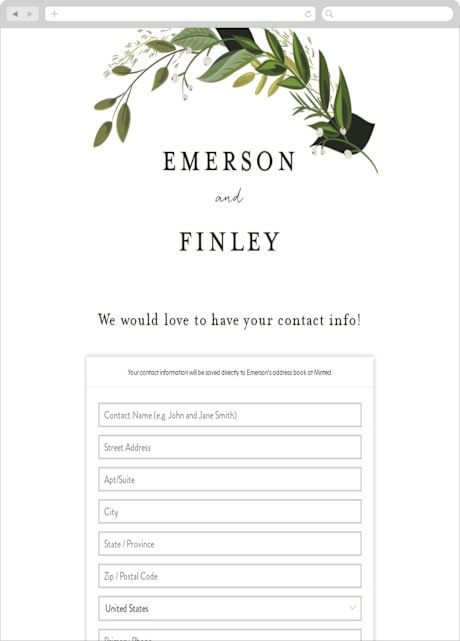 Digital Wedding Address Collection Cards