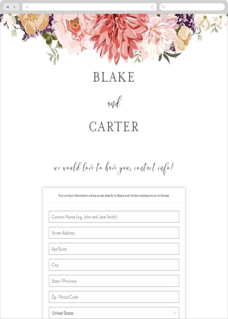 Digital Wedding Address Collection Cards