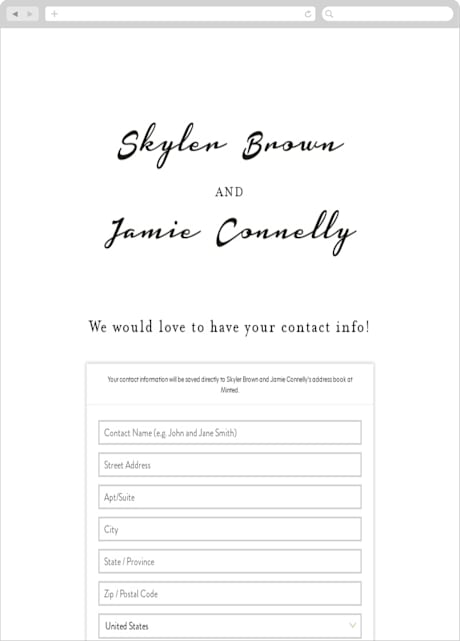 Digital Wedding Address Collection Cards