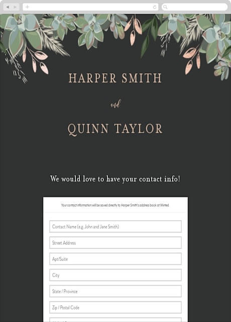 Digital Wedding Address Collection Cards