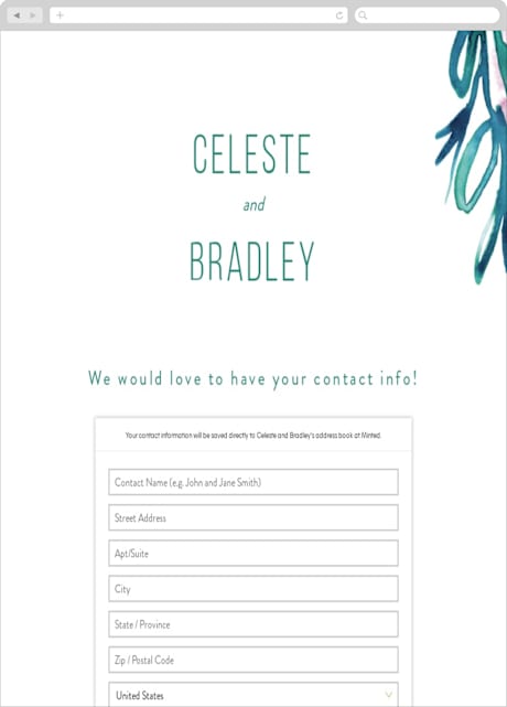 Digital Wedding Address Collection Cards
