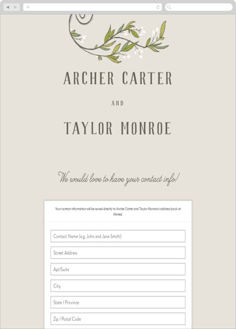 Digital Wedding Address Collection Cards