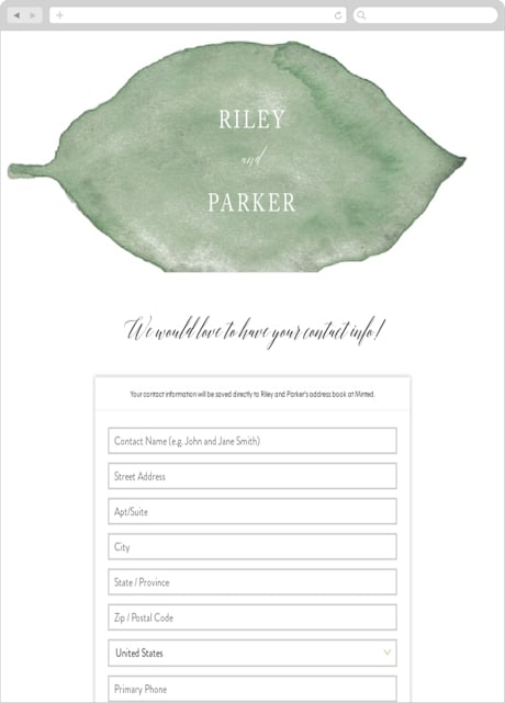 Digital Wedding Address Collection Cards