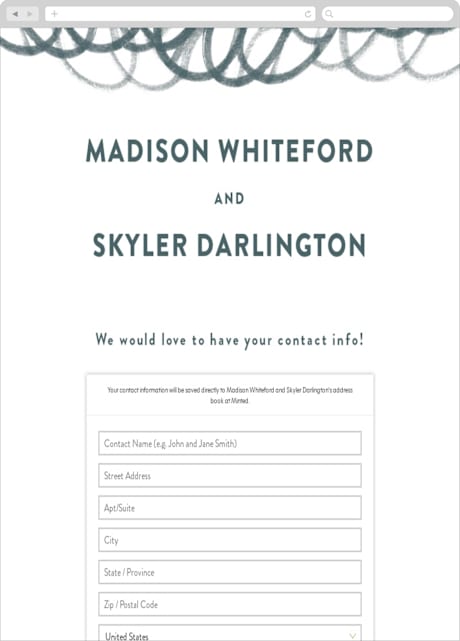 Digital Wedding Address Collection Cards