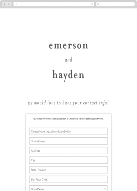 Digital Wedding Address Collection Cards