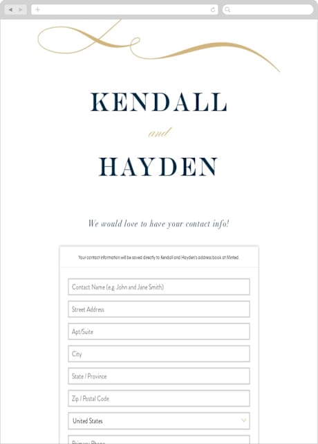 Digital Wedding Address Collection Cards
