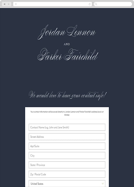Digital Wedding Address Collection Cards