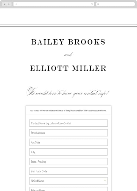 Digital Wedding Address Collection Cards