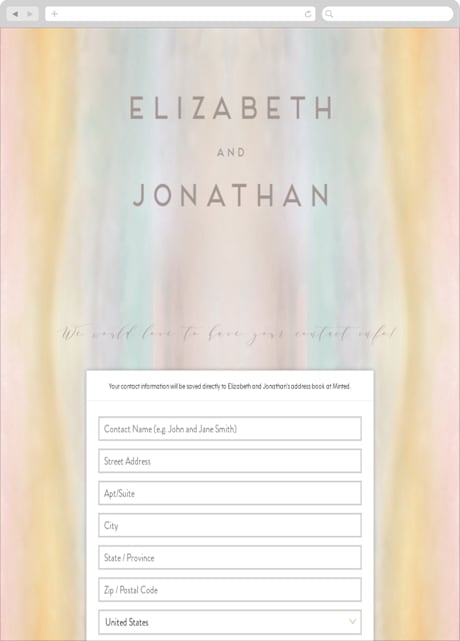 Digital Wedding Address Collection Cards