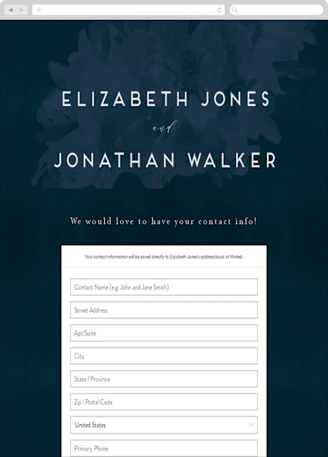 Digital Wedding Address Collection Cards