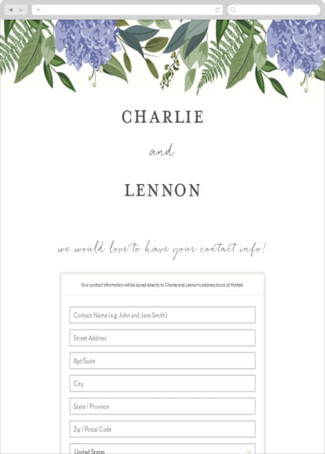 Digital Wedding Address Collection Cards
