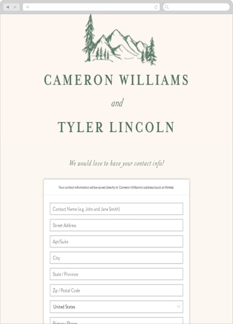 Digital Wedding Address Collection Cards