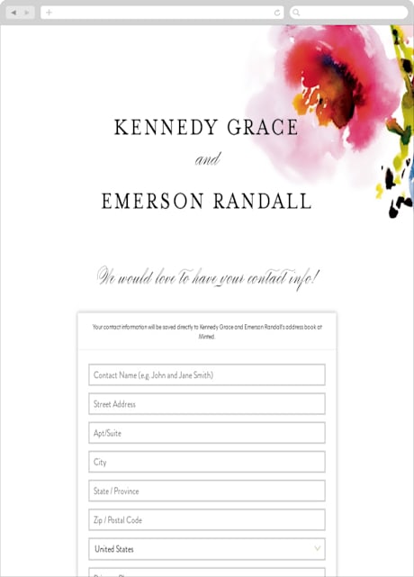 Digital Wedding Address Collection Cards