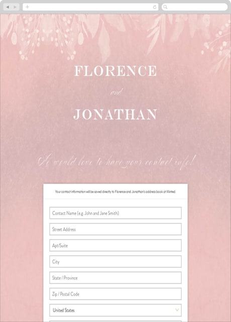 Digital Wedding Address Collection Cards