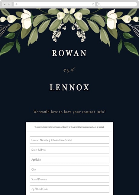 Digital Wedding Address Collection Cards