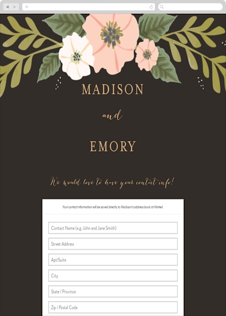 Digital Wedding Address Collection Cards