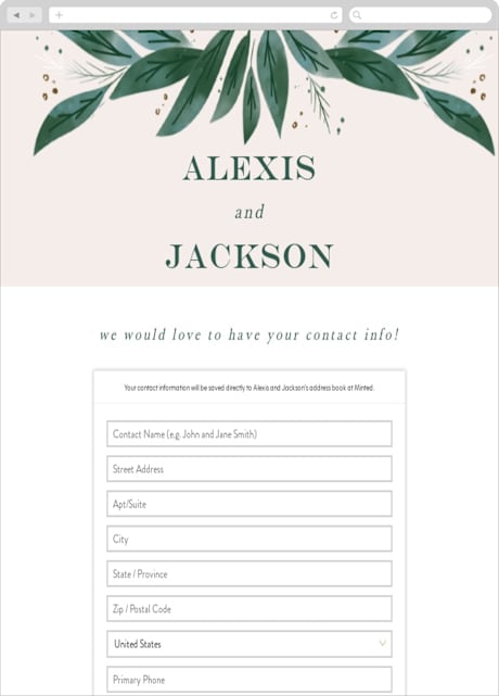 Digital Wedding Address Collection Cards