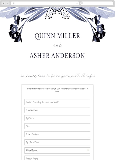 Digital Wedding Address Collection Cards