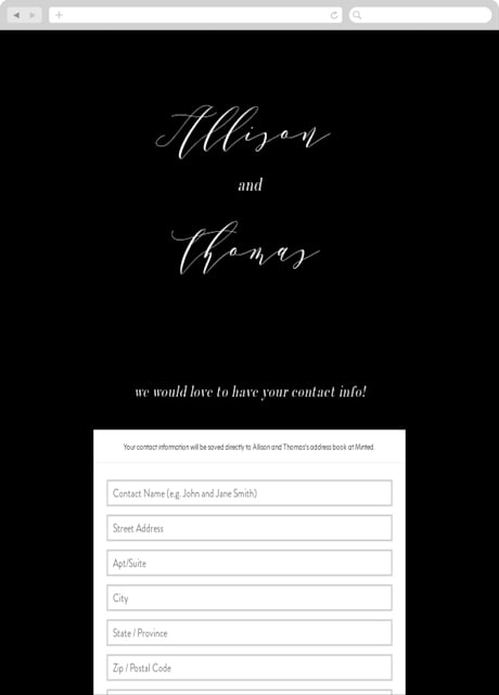 Digital Wedding Address Collection Cards