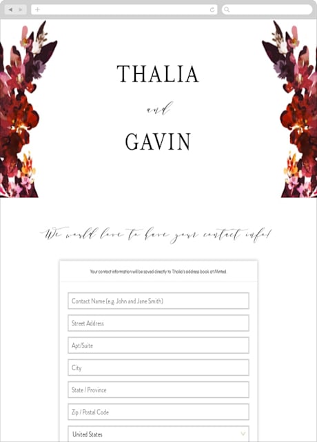 Digital Wedding Address Collection Cards