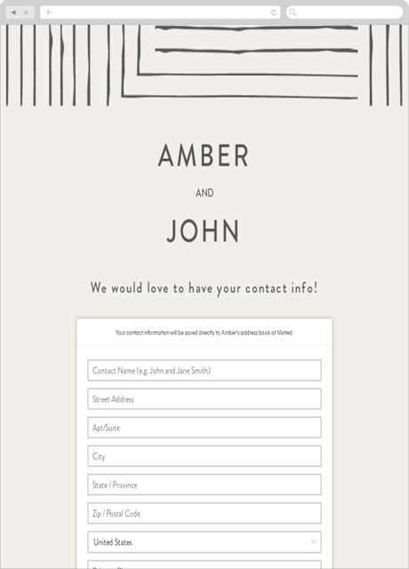 Digital Wedding Address Collection Cards