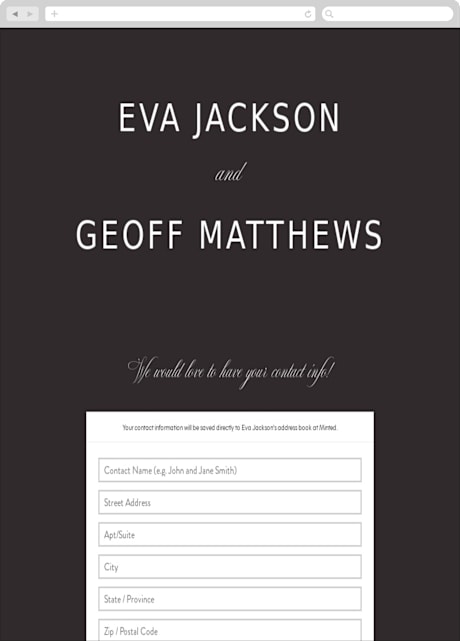 Digital Wedding Address Collection Cards