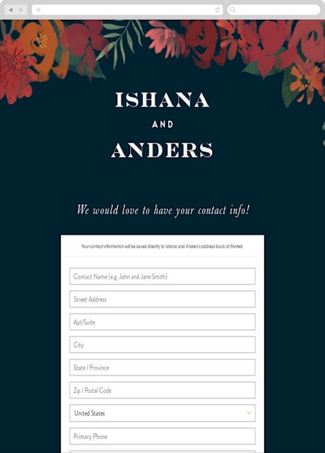 Digital Wedding Address Collection Cards