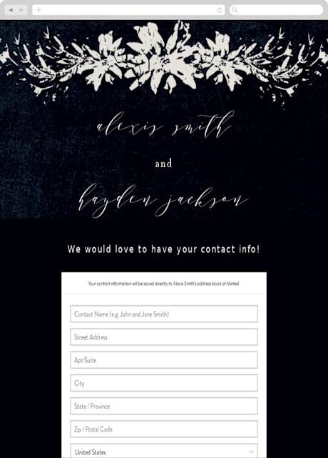 Digital Wedding Address Collection Cards