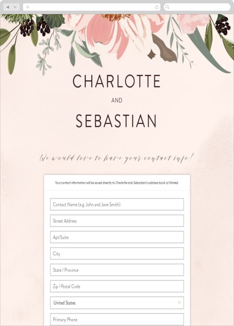 Digital Wedding Address Collection Cards