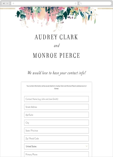 Digital Wedding Address Collection Cards