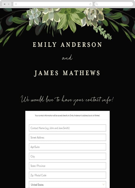 Digital Wedding Address Collection Cards