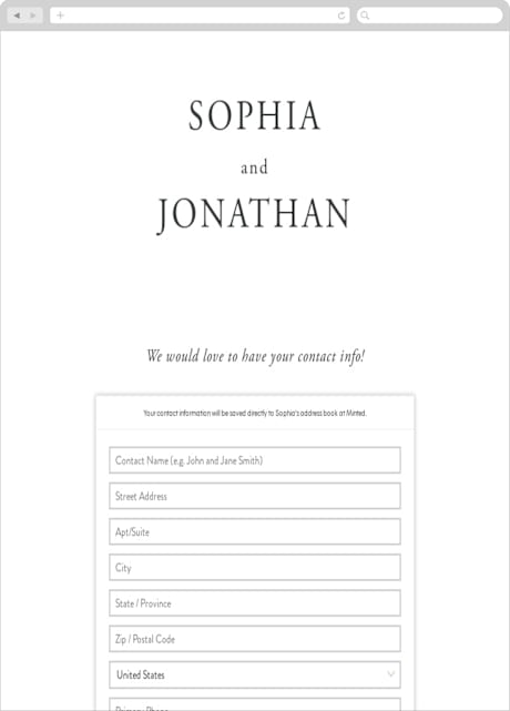 Digital Wedding Address Collection Cards