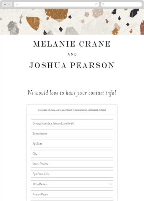 Digital Wedding Address Collection Cards
