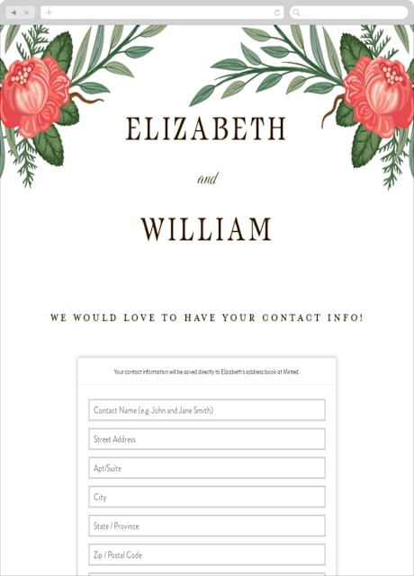 Digital Wedding Address Collection Cards