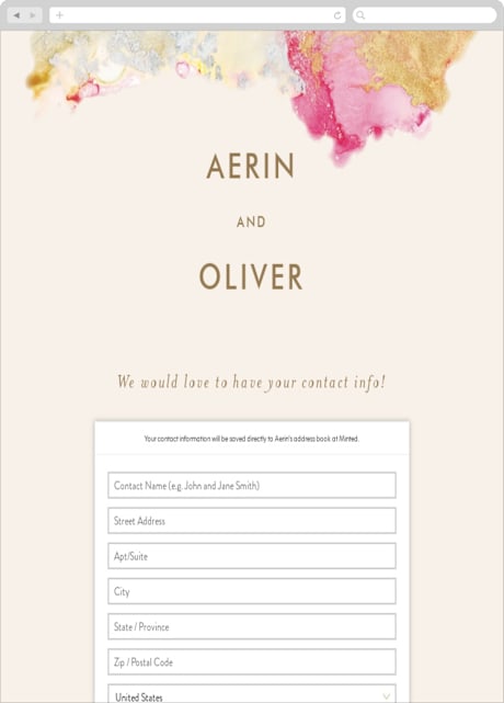 Digital Wedding Address Collection Cards