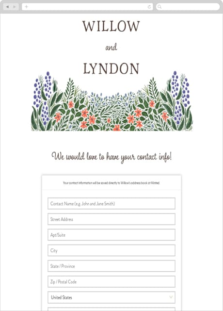 Digital Wedding Address Collection Cards